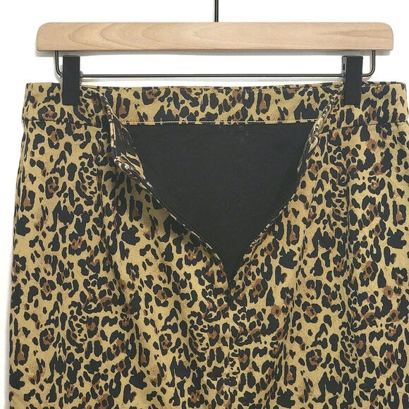J Crew No 2 Leopard Animal Print Knee Length Pencil Skirt Size 6 - Picture 9 of 14
